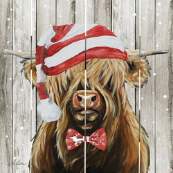Image of Pallet Art Christmas Cow II