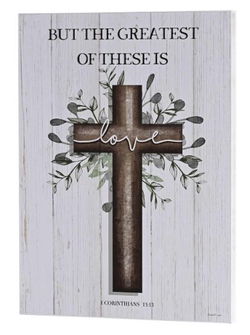 Image of Wall Plaque – Greatest of These 12 x 16