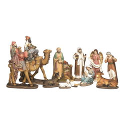Image of 11 Piece Nativity Set with Camels, Baby
