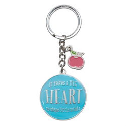 Image of Keyring-Teacher/It Takes A Big Heart w/Gift Tin-Blue