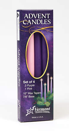 Image of 10’H Advent Candles 4 Pc (3 Purple + 1 Pink)