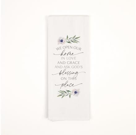 Image of Tea Towel – We Open Our Home in Love & Grace