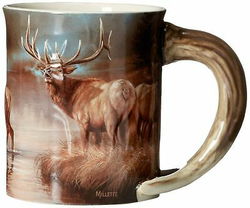 Image of Sculpted Mug Autumn Mist- Elk 16 oz