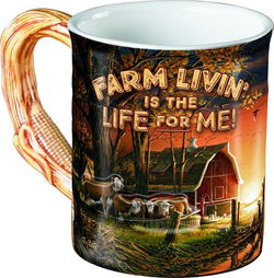 Image of Sculpted Mug Farm Living is the Life for Me! 16 oz.