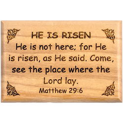 Image of He is Risen Olive Wood Magnet