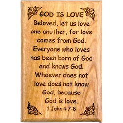 Image of God is Love Olive Wood Magnet