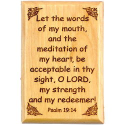 Image of O Lord My Redeemer Olive Wood Magnet
