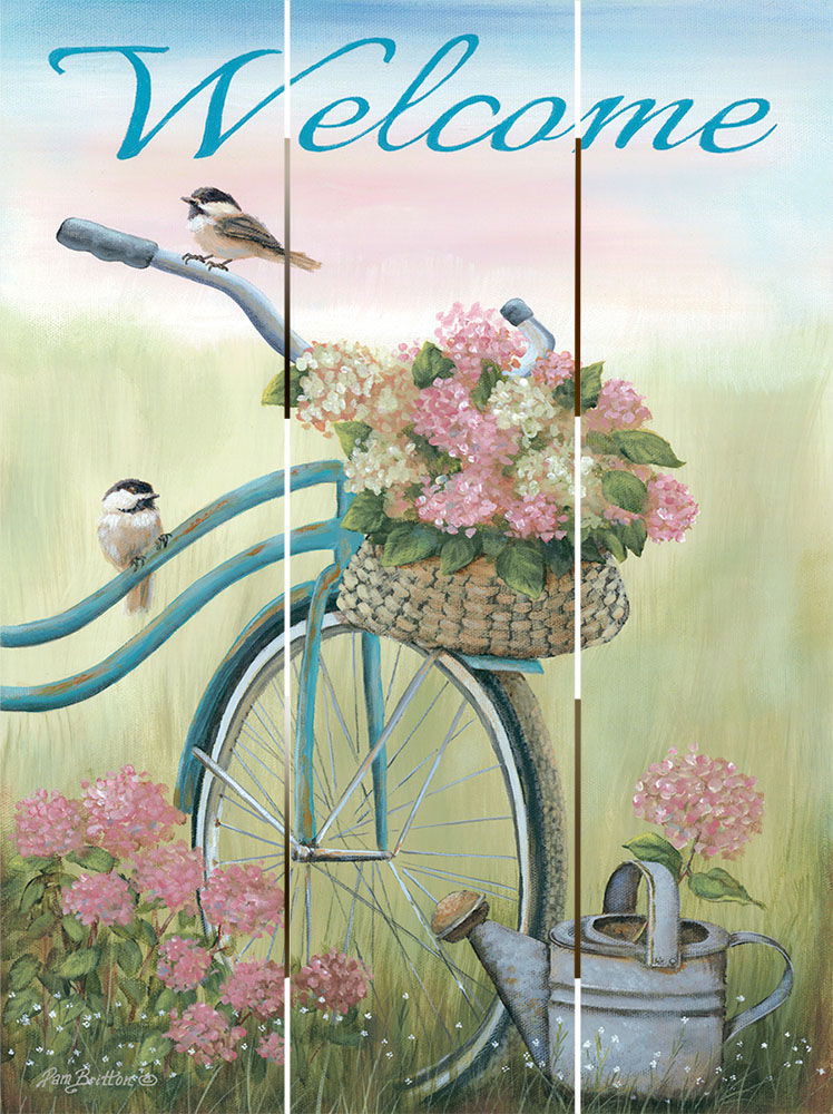 Image of Pallet Art Old Bike Welcome 9×12