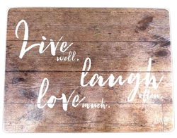 Image of Cutting Board Glass Live Well, Laugh Often, Love Much