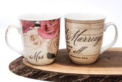 Image of Mug : Mr. & Mrs. Stoneware 16oz- Discontinued
