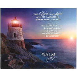 Image of Plaque Lighthouse The Lord is my Light 8×10 -Psalm 27:1