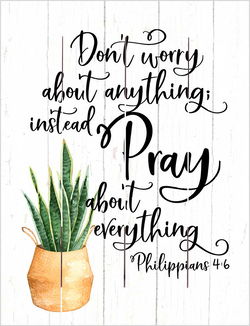 Image of Pallet Art Pray About Everything 9×12