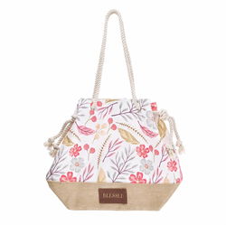 Image of Canvas Tote with Rope Handles Blessed