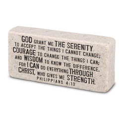 Image of Tabletop Scripture Block Serenity 2.25’H