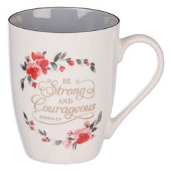 Image of Ceramic Coffee Mug Be Strong & Courageous 12oz – Joshua 1:9