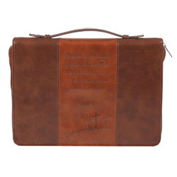 Image of Forro símil cuero Jn. 3:16 canela M