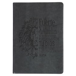 Image of Diario Clásico Cierre Gris Sé Fuerte Jos. 1:9