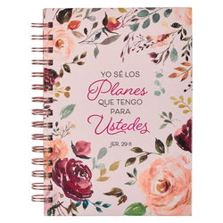 Image of Diario Espiral Rosado Floral Los Planes Jer. 29:11