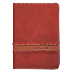 Image of KJV Brown Faux Leather Large Print Compact