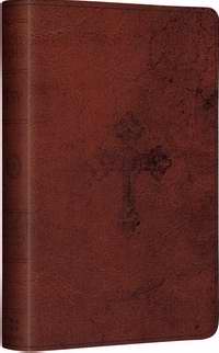 Image of ESV Compact Bible-Walnut Weathered Cross Design TruTone