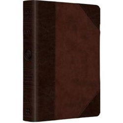 Image of ESV Large Print Compact Bible TruTone, Brown/Walnut, Portfolio Design