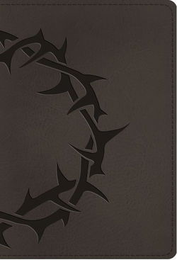Image of ESV Large Print Compact Bible (Trutone, Charcoal, Crown Design)