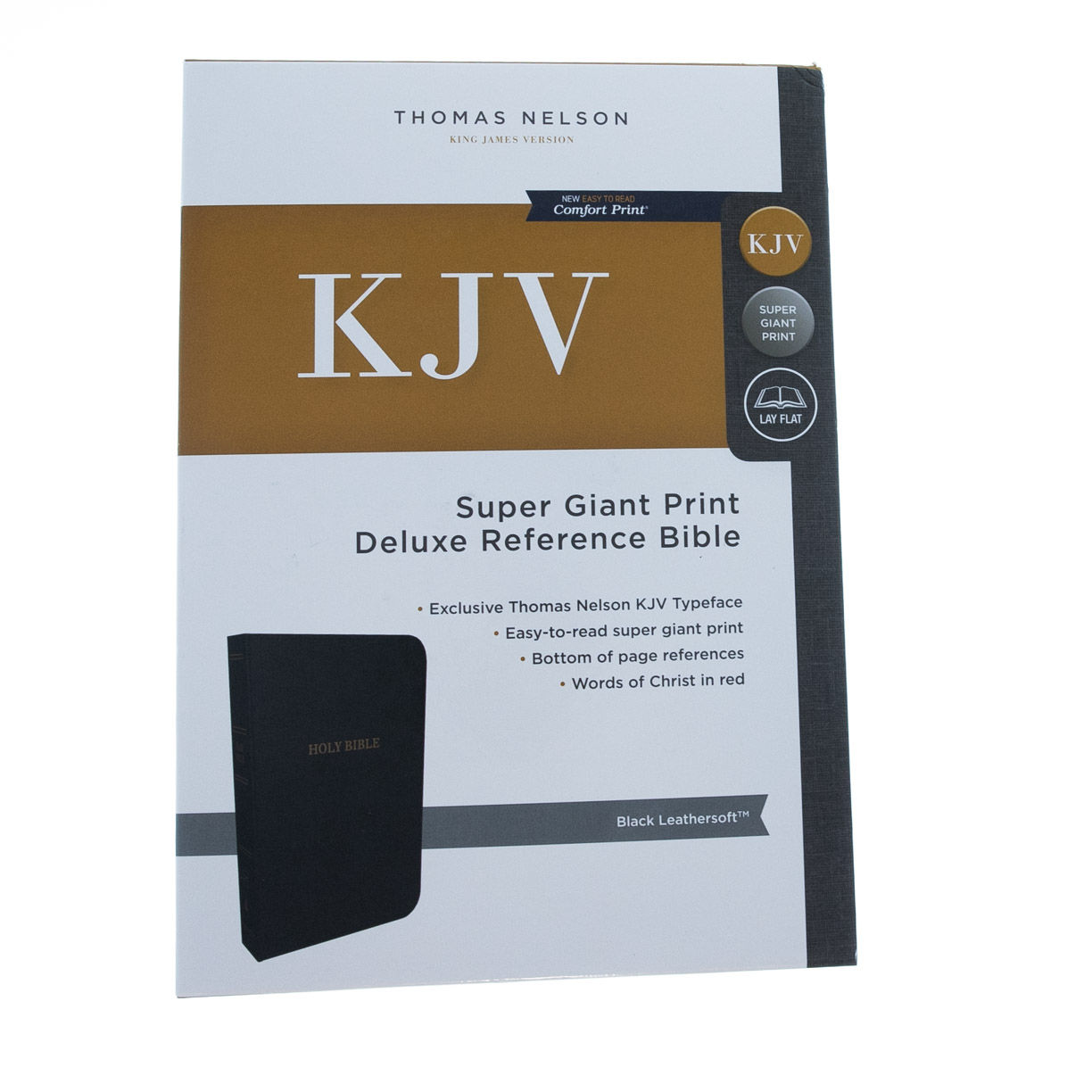 Image of KJV Super Giant Print Reference Bible Black Deluxe Leathersoft