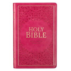 Image of KJV Pink Faux Leather Deluxe Gift Bible – Thumb Index