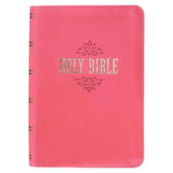 Image of KJV Pink Faux Leather Large Print Compact Bible