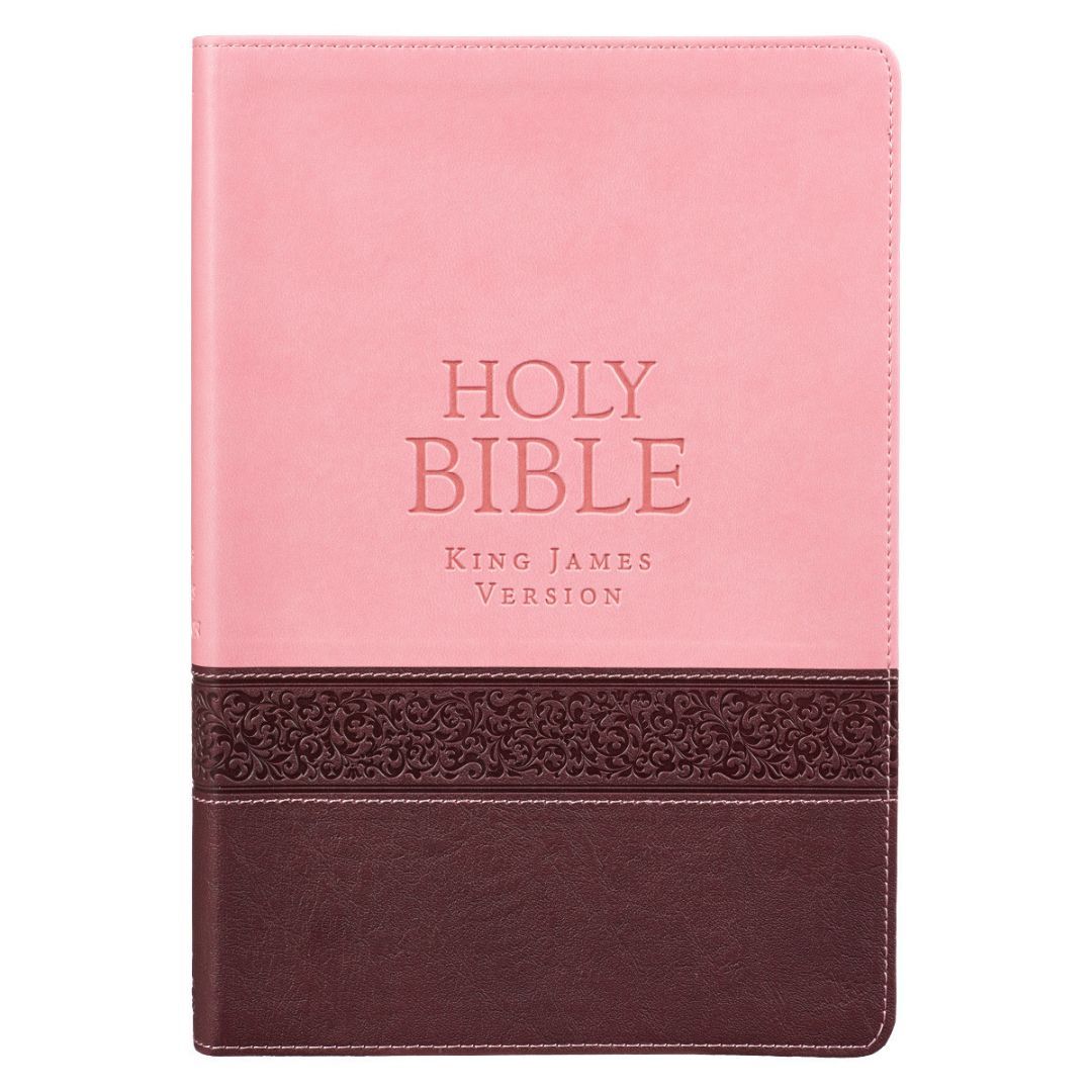 Image of KJV Pink and Brown Large Print Faux Leather Thinline