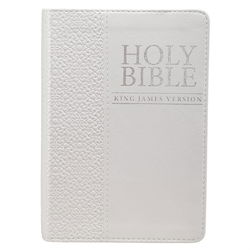 Image of KJV White Faux Leather Compact Bible