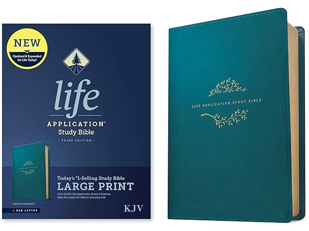 Image of KJV Life Application Study Bible Large Print Teal Blue Leatherlike