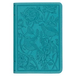 Image of KJV Teal Faux Leather Compact Bible with Zipper Closure