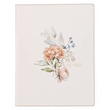 Image of KJV Blush Bouquet Faux Leather Hardcover Large Print, Note-taking Bible