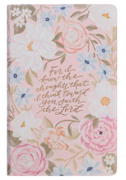 Image of KJV Bible Giant Print Faux Leather Pink Floral Printed Jer. 29:11