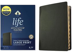 Image of KJV Life Application Study Bible, Large Print, Black Genuine Leather, Indexed