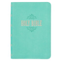 Image of KJV Turquoise Faux Leather Large Print Compact Bible
