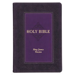 Image of KJV Study Bible LP Faux Leather, Purple Two-tone