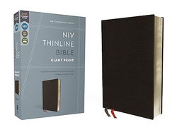 Image of NIV, Thinline Bible, Giant Print, Bonded Leather, Black, Red Letter Edition