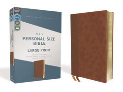 Image of NIV Personal Size Bible, Large Print, Leathersoft, Brown, Red Letter