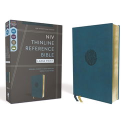 Image of NIV, Thinline Reference Bible, Large Print, Leathersoft, Teal, Red Letter