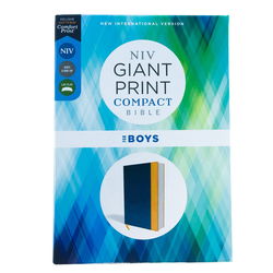 Image of NIV Giant-Print Compact Bible for Boys, Leather-look, Blue/Yellow