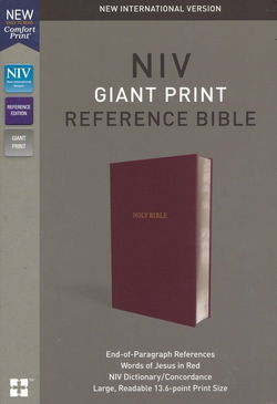 Image of NIV, Reference Bible, Giant Print, Leather-Look, Burgundy