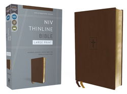 Image of NIV Thinline Bible,Large Print, Leathersoft, Brown, Red Letter, Comfort Print