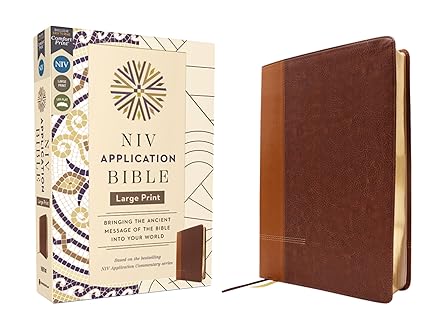 Image of NIV Application Bible, Large Print, Brown Leathersoft, Red Letter