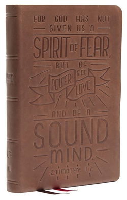 Image of NKJV Thinline Bible, Verse Art Cover Collection, Genuine Leather , Brown