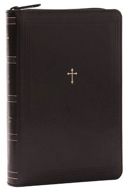 Image of NKJV Compact Paragraph-Style Bible Black Leathersoft with Zipper