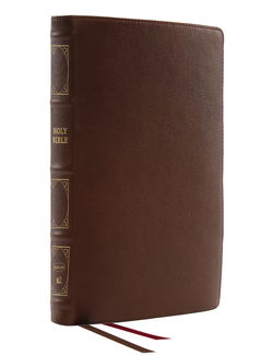 Image of NKJV Deluxe Thinline Reference Bible, Genuine Leather, Brown