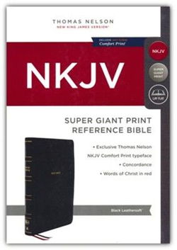 Image of NKJV Super Giant Print Reference Bible Black Leathersoft