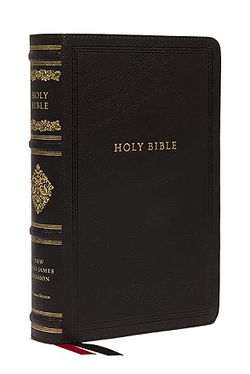 Image of NKJV Large Print Reference Bible Black Leathersoft Sovereign Collection